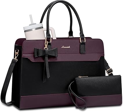 LOVEVOOK Laptop Tote Bag for Women,Leather Work Bag, Waterproof Business Teacher Bag,Large Computer Handbag Purse Briefcase,Office Gifts for Women