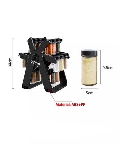 360° Rotating Ferris Wheel Spice Rack – 18-Jar Kitchen Organizer