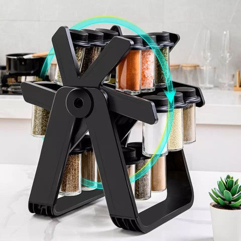 360° Rotating Ferris Wheel Spice Rack – 18-Jar Kitchen Organizer
