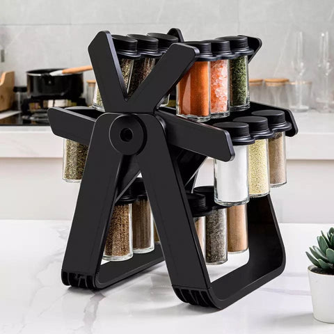360° Rotating Ferris Wheel Spice Rack – 18-Jar Kitchen Organizer